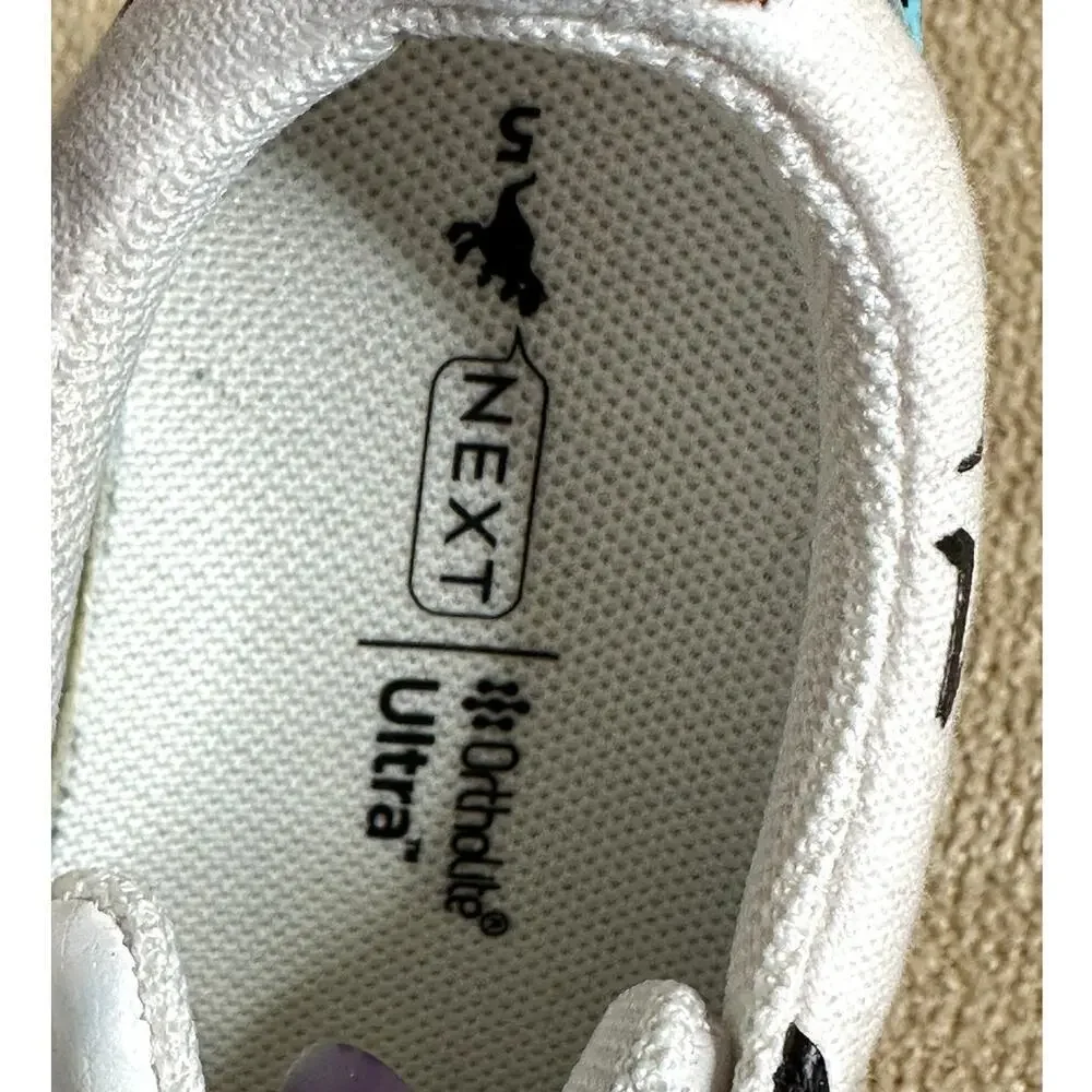 Next White Doodle Graffiti Ortholite Sneakers Toddler Unisex Size 6